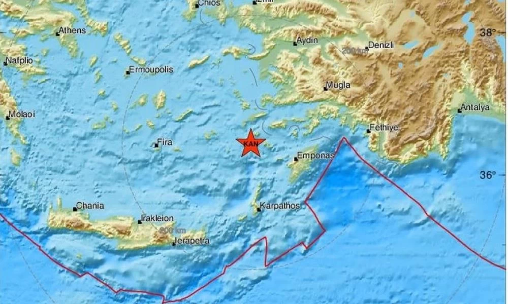 Σεισμός τώρα ανοιχτά της Κω - Μέγεθος 4,3 Ρίχτερ